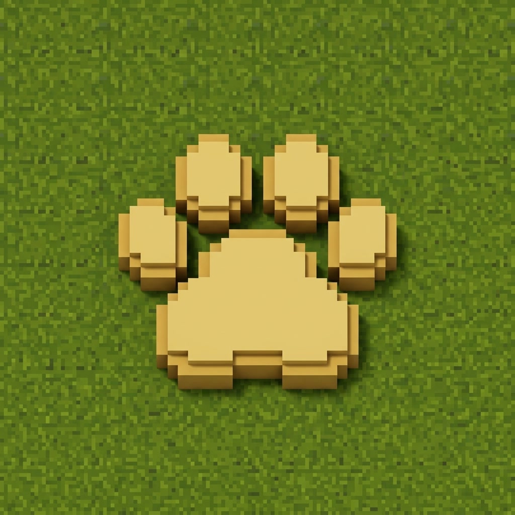 Voxel Paw Print Achievement Badge