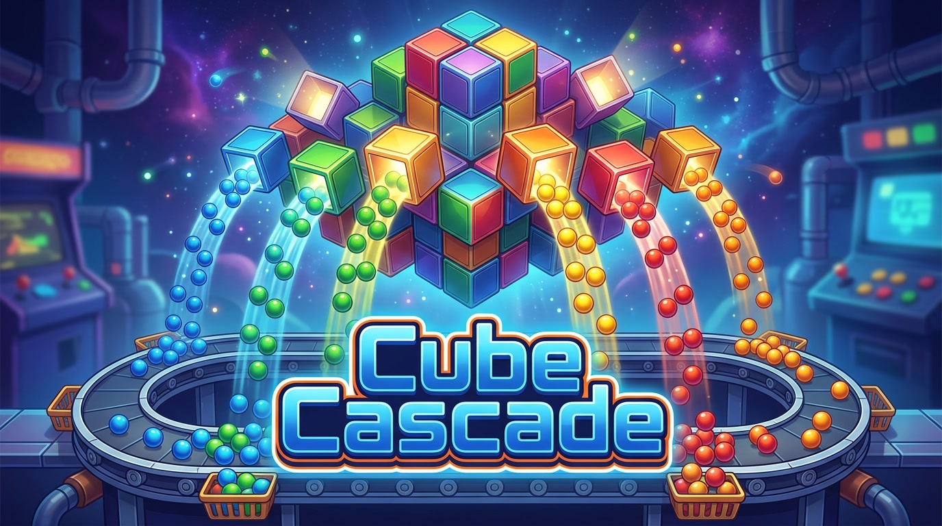 Cube Cascade Arcade Puzzle Hero Art