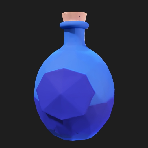 Low Poly Blue Health Potion