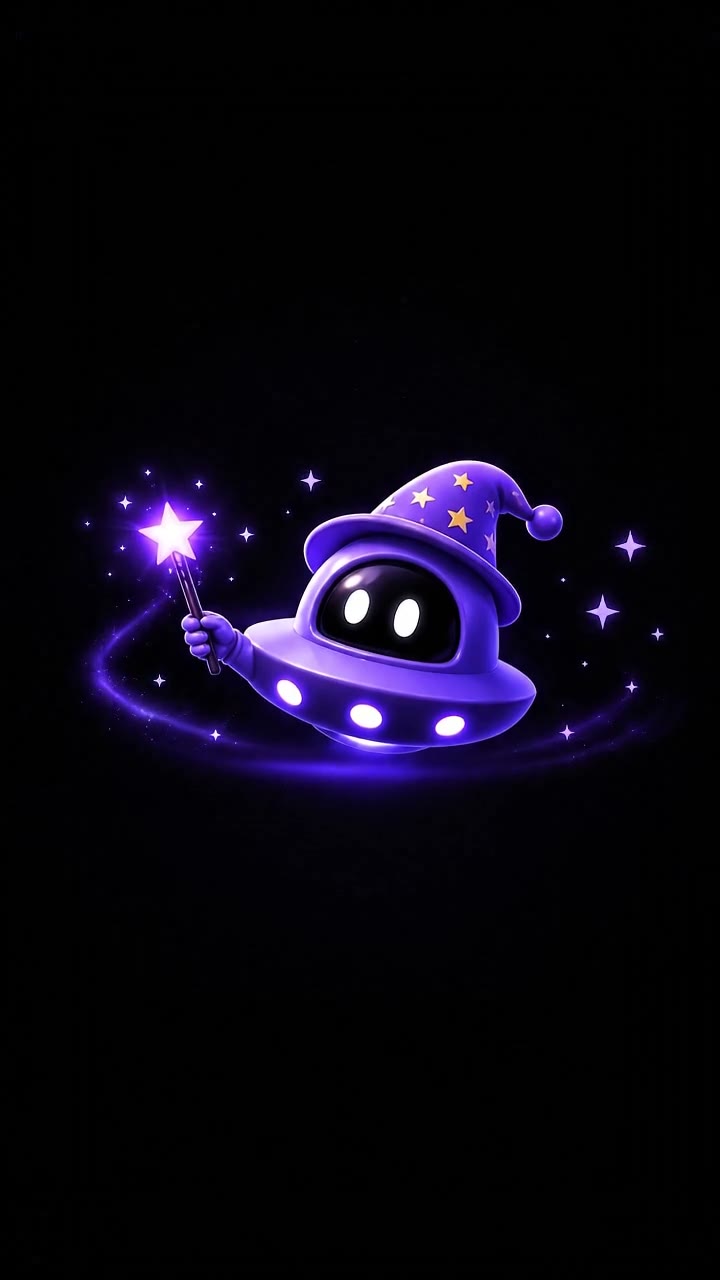 Playful UFO Floating in Deep Space