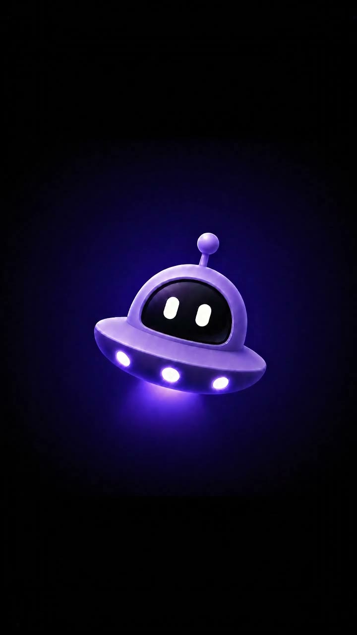 Playful UFO Floating in Deep Space