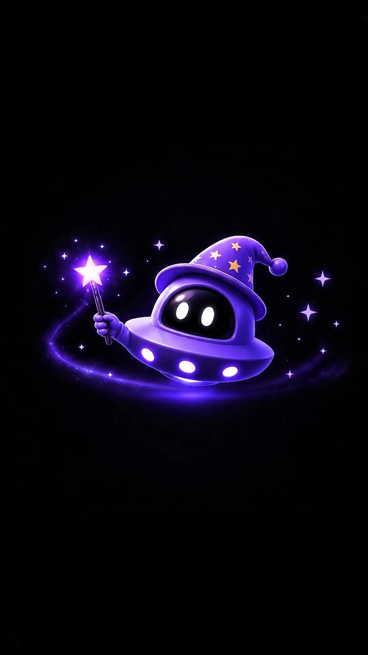 Cosmic Wizard UFO Drifting in Space