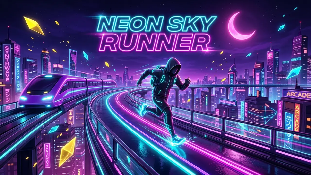 Neon Sky Runner gameplay