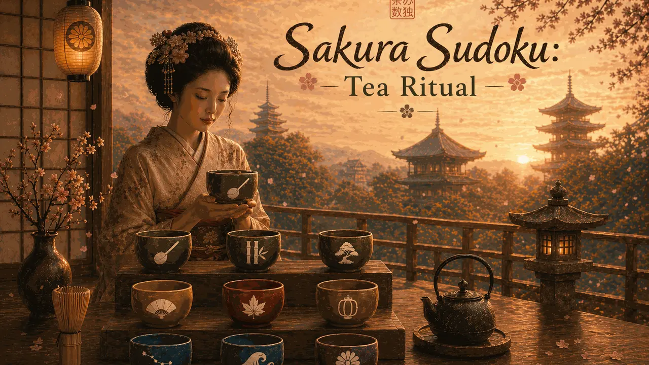 Sakura Sudoku: Ritual del té gameplay