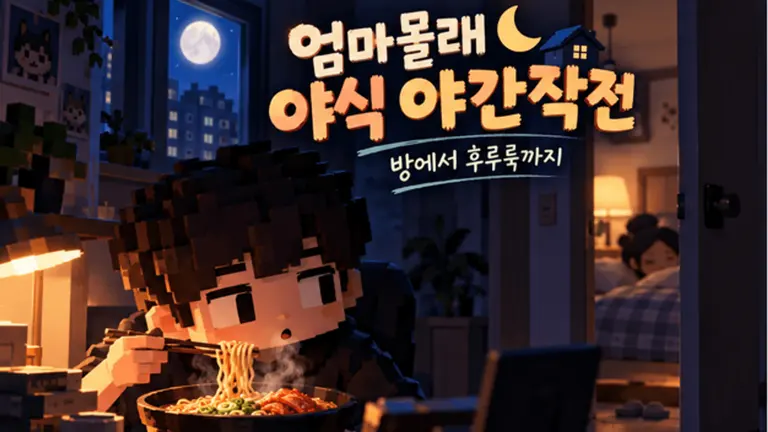 엄마 몰래 야식 야간작전: 방에서 후루룩까지