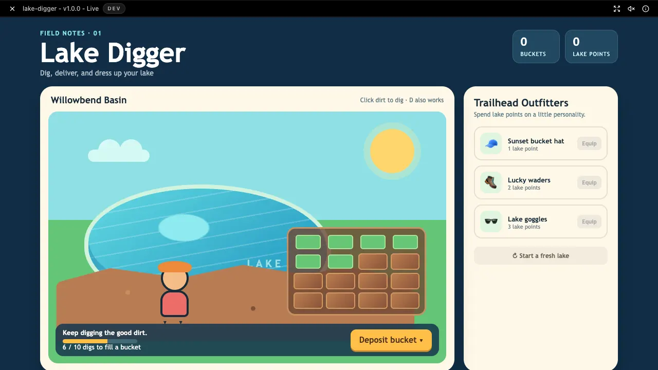 Lake Digger gameplay