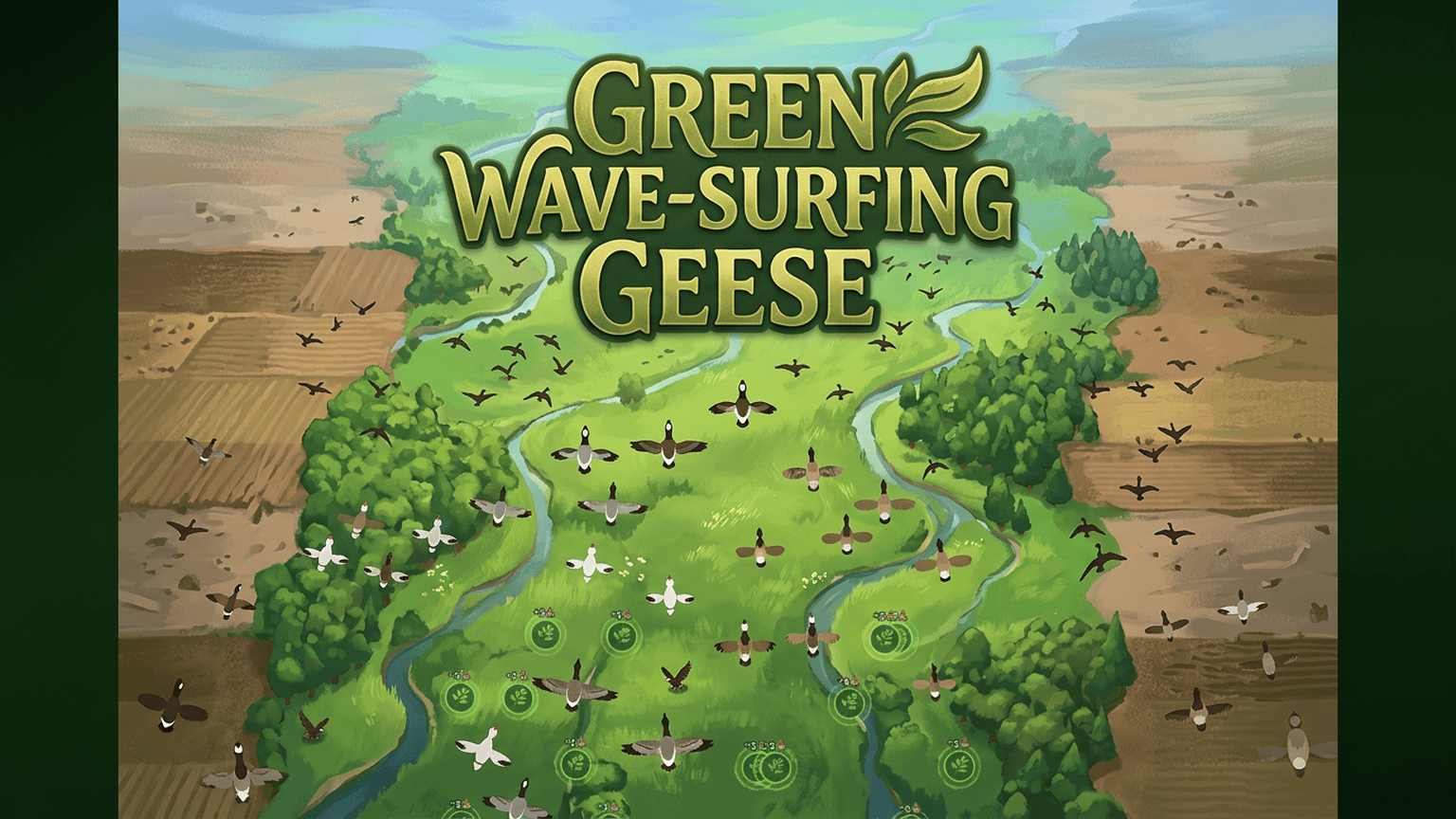 Green Wave-Surfing Geese hero
