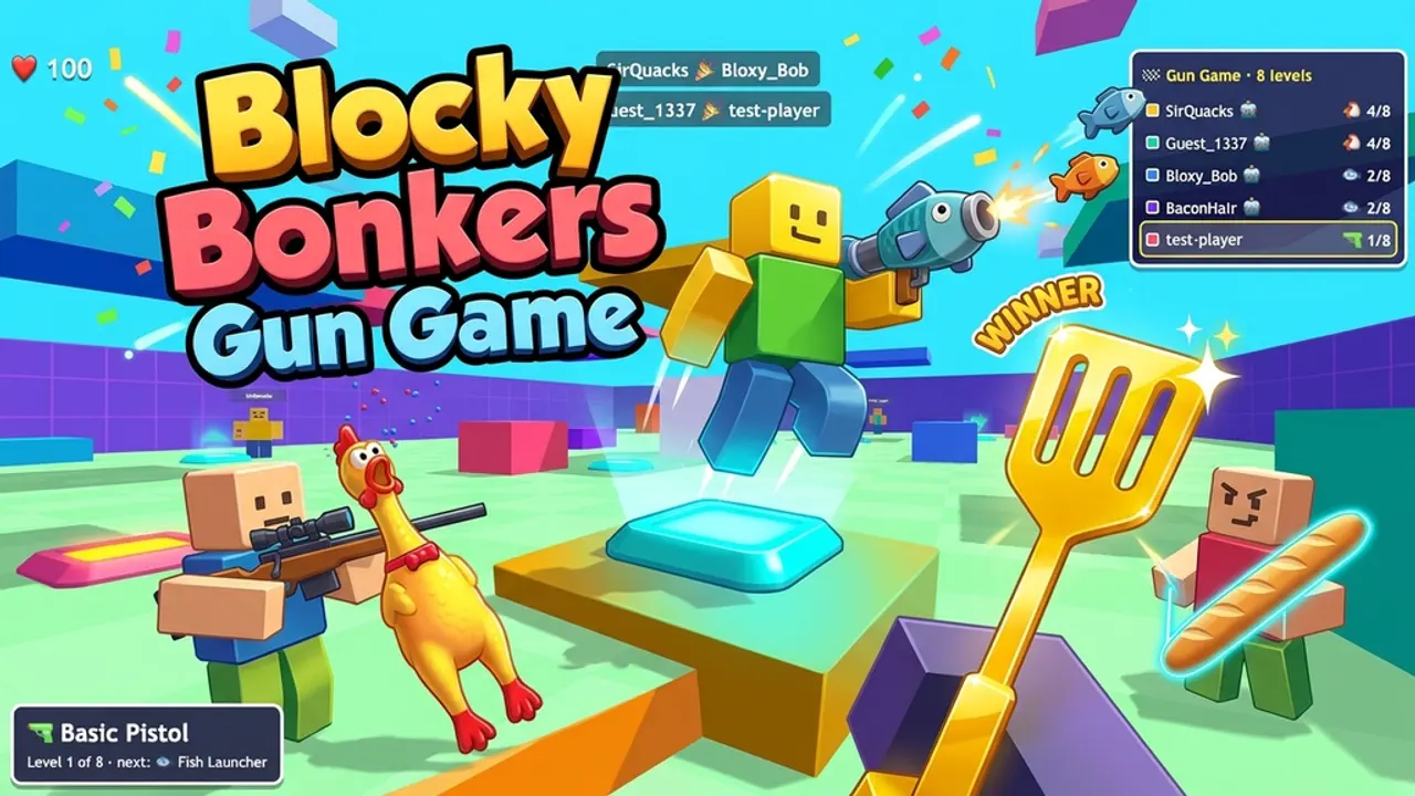Blocky Bonkers Gun Game gameplay