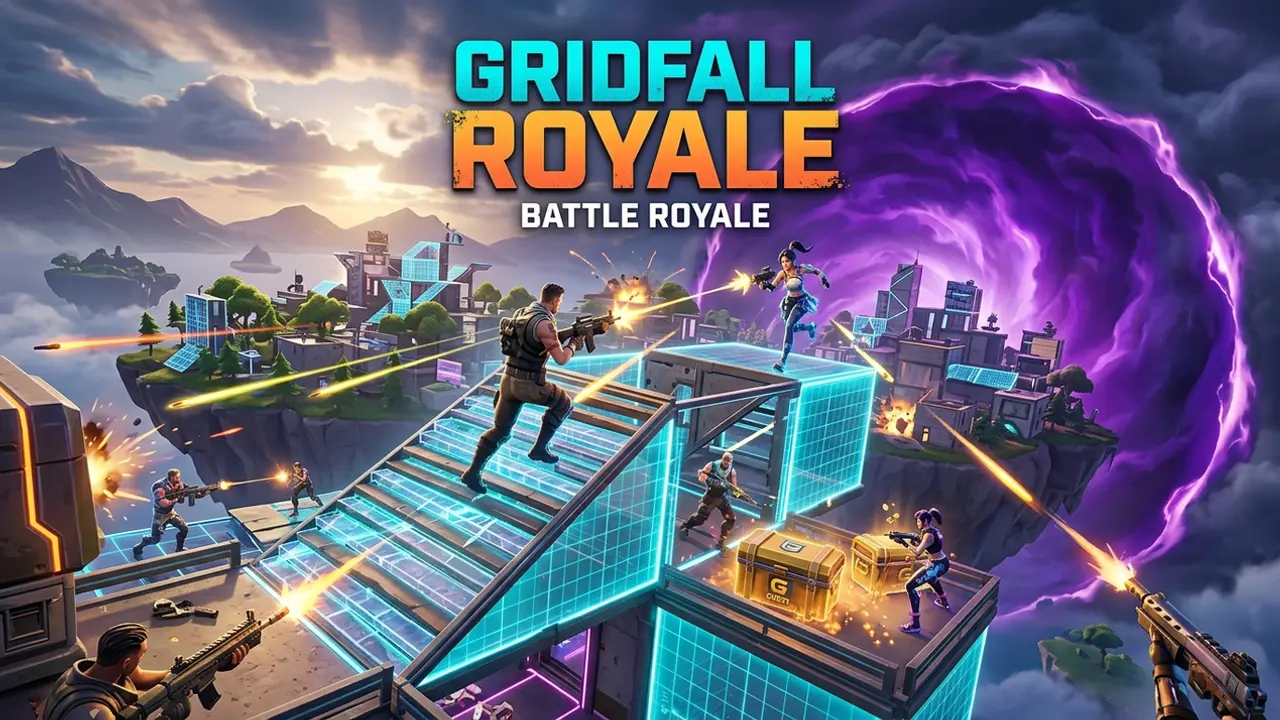 Gridfall Royale gameplay