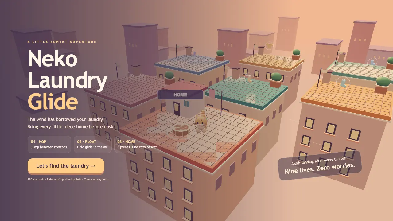 Neko Laundry Glide gameplay